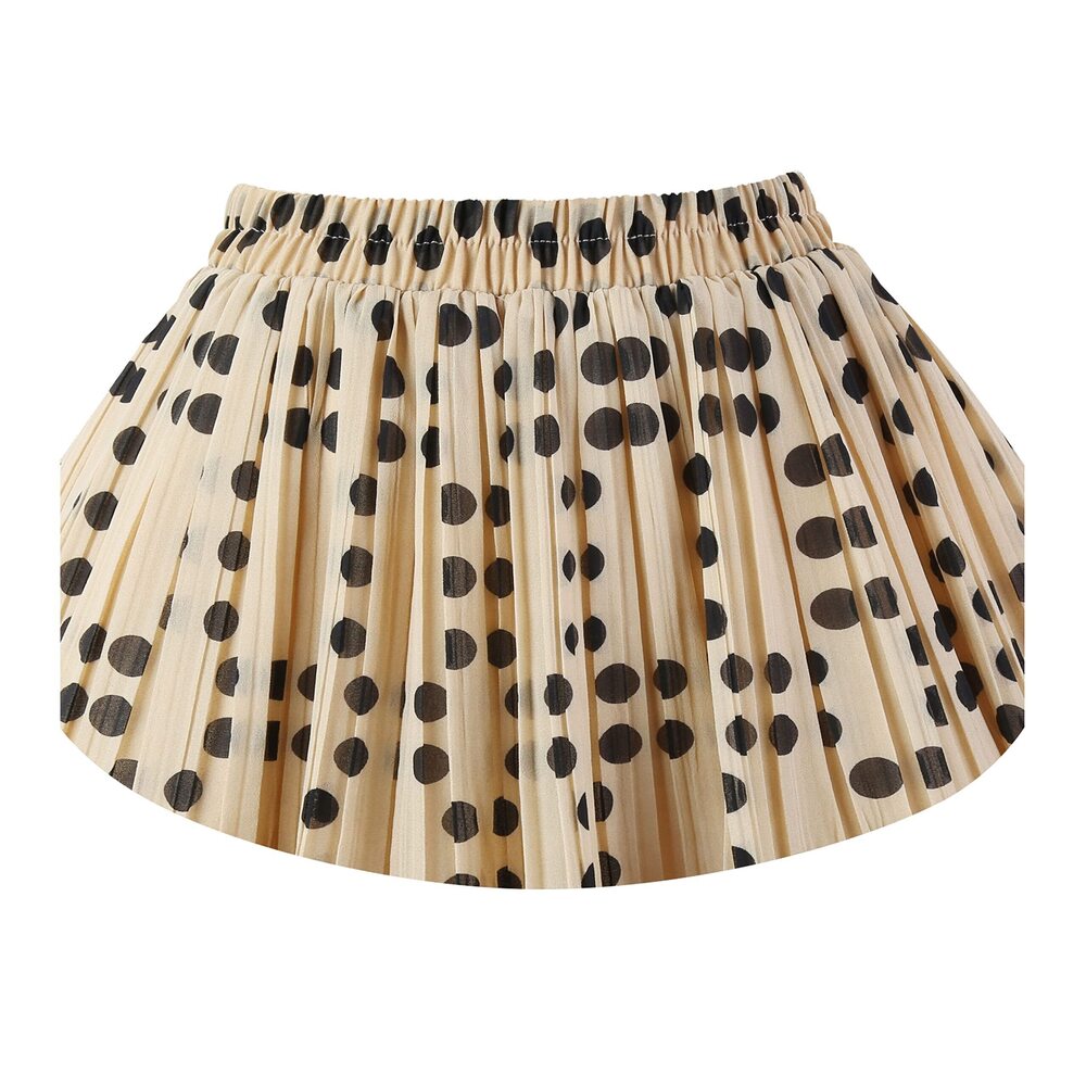 3946 Pleated Skirt Chiffon Elastic Waist A-Line Midi Length Skirt Champagne - Picture 2 of 5